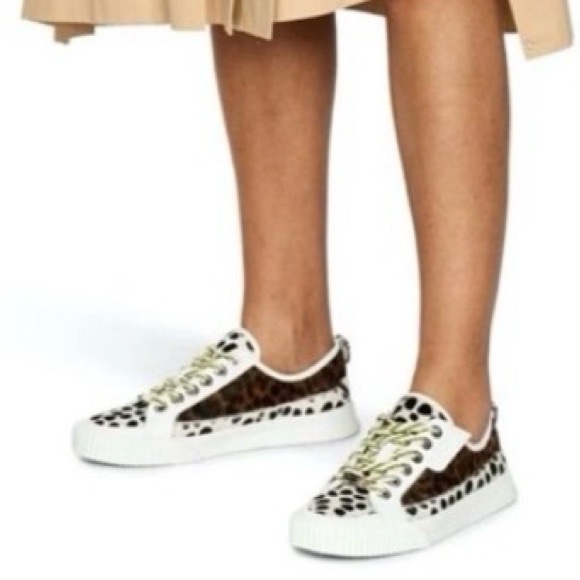 Jimmy Choo Brown and White Sneakers with Leopard Print - Picture 2 of 16